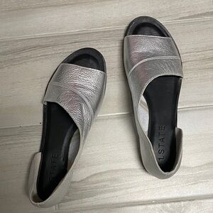 1. State Women's Shimmering Silver Sandals